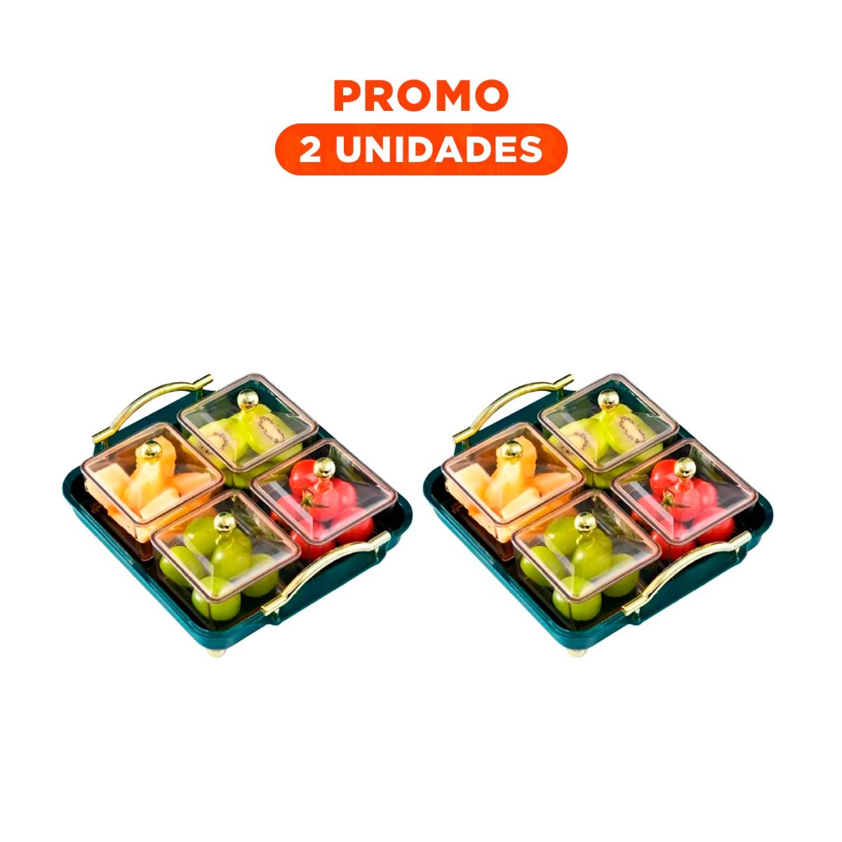 PACK2 CONJUNTO MULTIUSO DE 4 ORGANIZADORES VERDE CON BANDEJA FINA PARA CAJONES ORDENADOS - 1