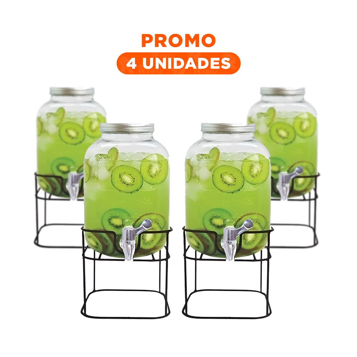 PACK4 DESPACHADOR DE BEBIDAS 5L PARA AGUA, JUGOS O BEBIDAS FRIAS YREGALO STICKER - 1