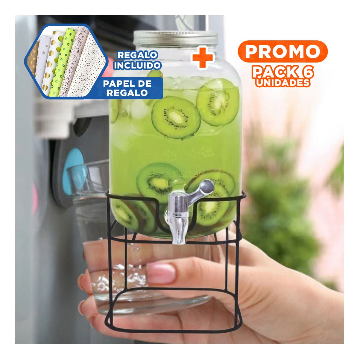PACK6 MAQUINA DE LIQUIDOS 5L FACIL DE USAR PARA COCINA, HOGAR Y OFICINA Y+PAPEL REGALO - 1