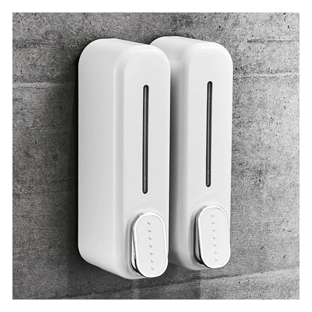 DOSIFICADOR DE JABON MANUAL FUNCIONAL 300ML PLASTICO DURADERO COLOR BLANCO HOGAR - 2