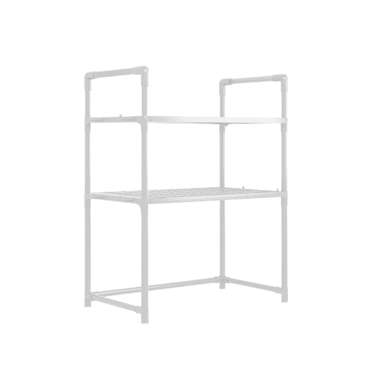 REPISA PARA ORGANIZAR MICROONDAS DE 2 NIVELES CON ASAS BLANCO EN LA COCINA YPAPEL REGALO - 1