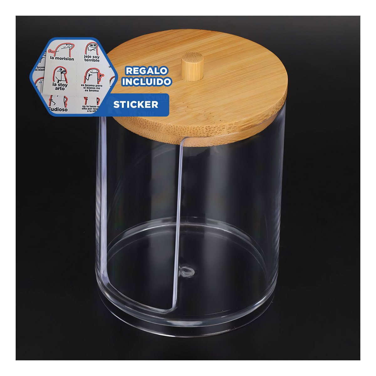SOPORTE DE ALGODON 7X11 CM TRANSPARENTE CON ESTRUCTURA FIRME HOGAR Y+REGALO STICKER - 1