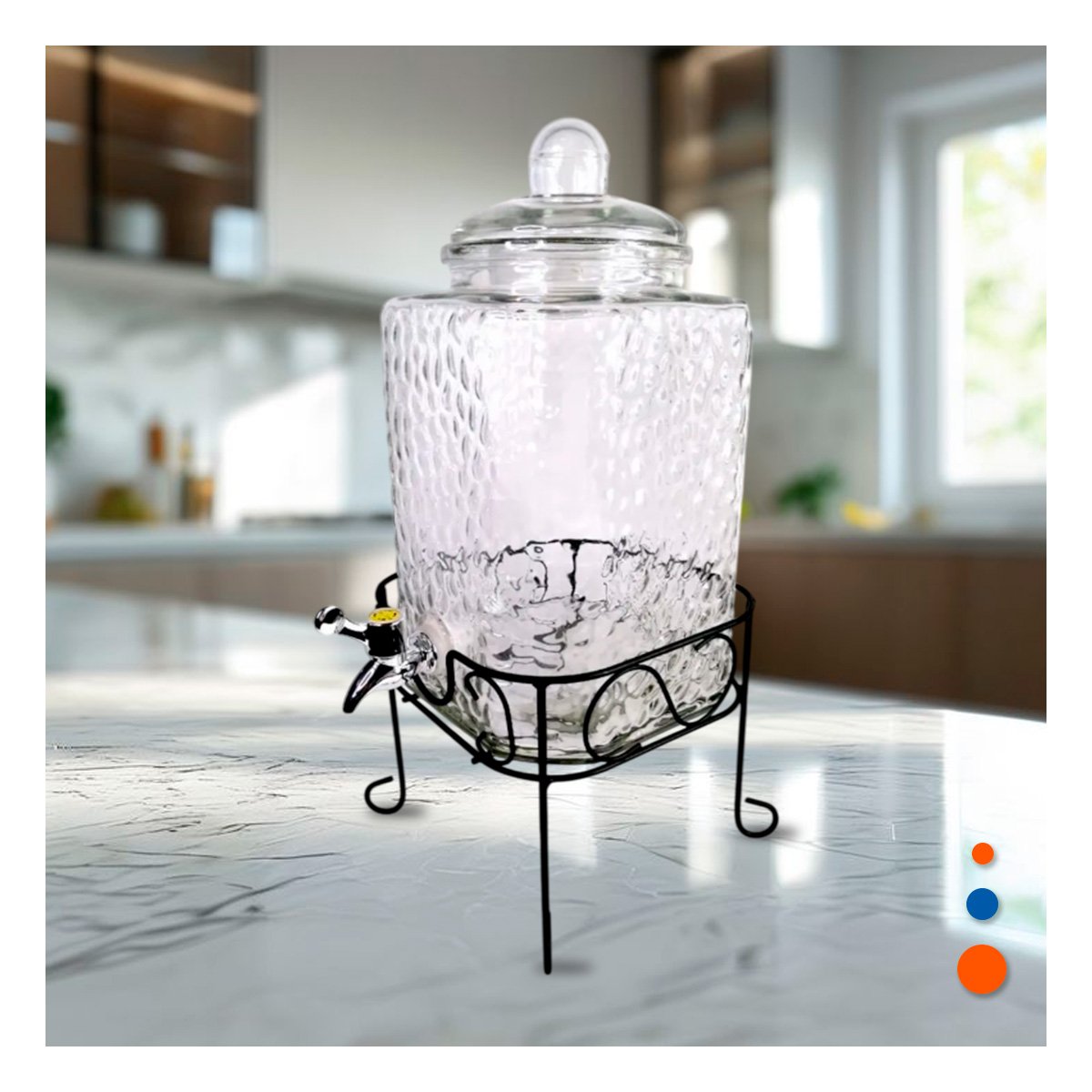 EQUIPO DE BEBIDA TRANSPARENTE 6L CON BASE METALICA PARA USO DOMESTICO - 2