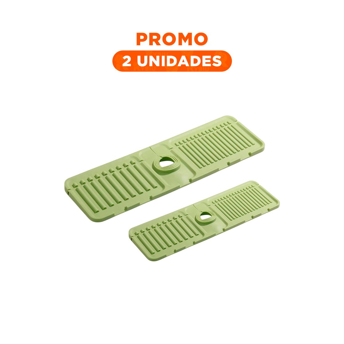 PACK2 ORGANIZADOR DE DRENAJE PARA LAVADERO DE SILICONA CON RAYAS VERDE CLARO CASA - 1