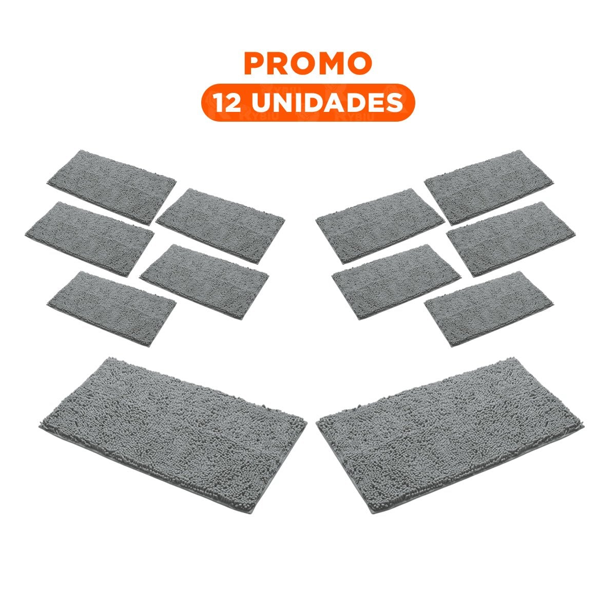 PACK12 SUPERFICIE RECTANGULAR DE MICROFIBRA ANTIDESLIZANTE 40X60CM PLOMO CLARO YREGALO STICKER - 1