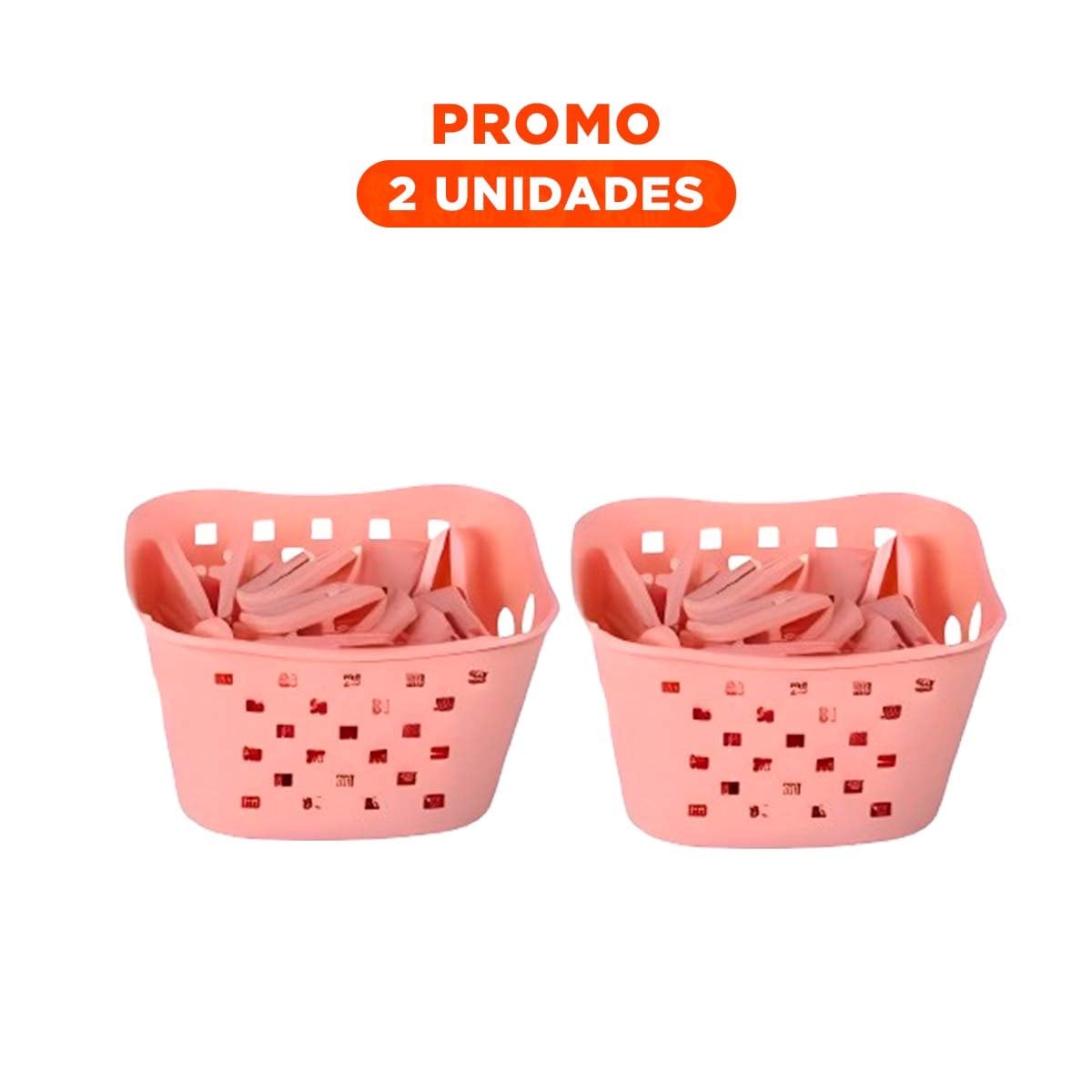 PACK2 ACCESORIO INNOVADOR CUADRADO CON GANCHOS PARA ROPA ROSADO CLARO PARA CASA - 1
