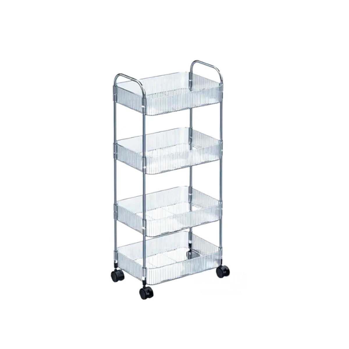 PACK2 CAJA DE ACRILICO 4 NIVELES CON ASAS TRANSPARENTE PARA ORGANIZAR YREGALO STICKER - 2