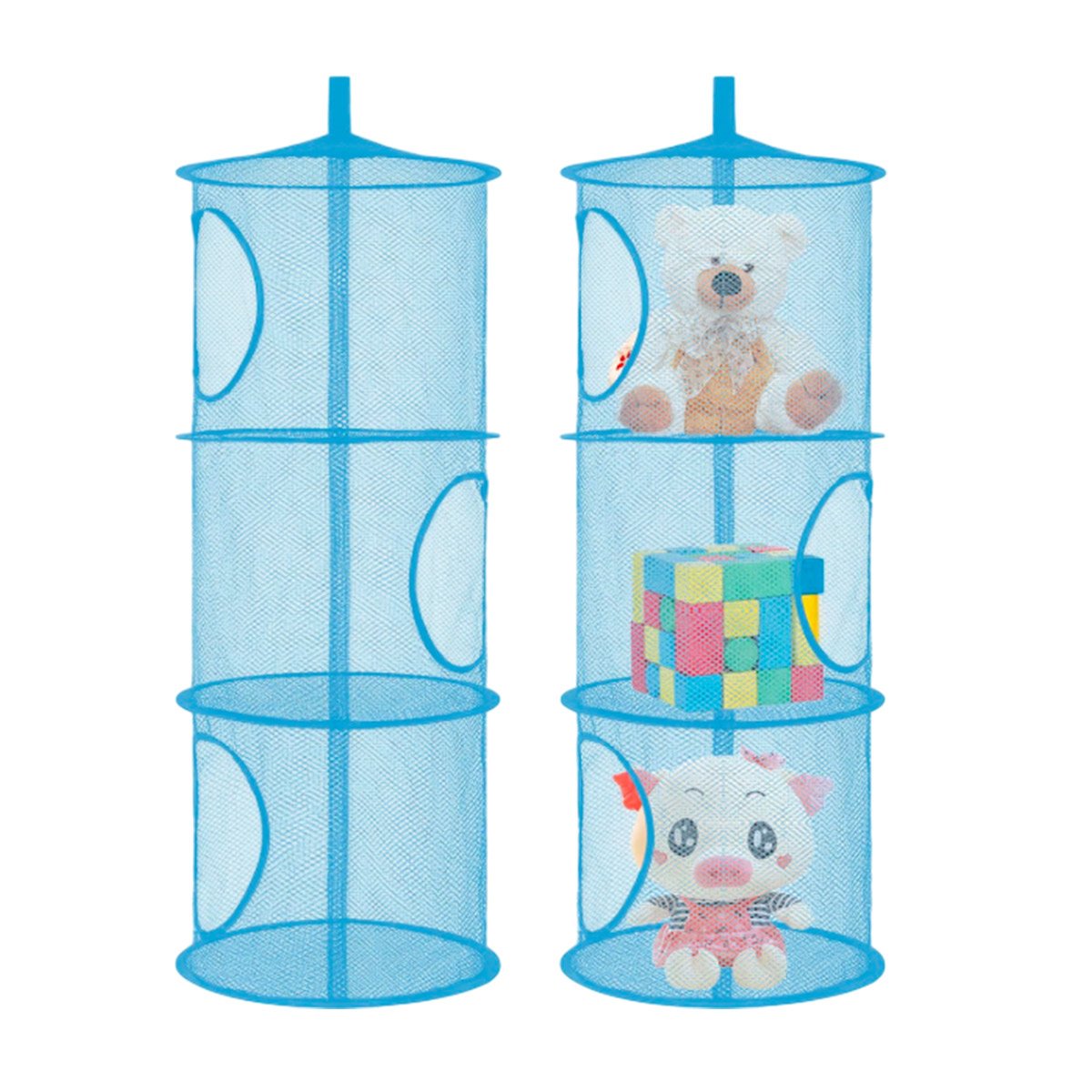 PACK6 MODULO COLGANTE TIPO RED 3 NIVELES CELESTE PARA ORDEN EN HOGAR DIARIO YREGALO STICKER - 2