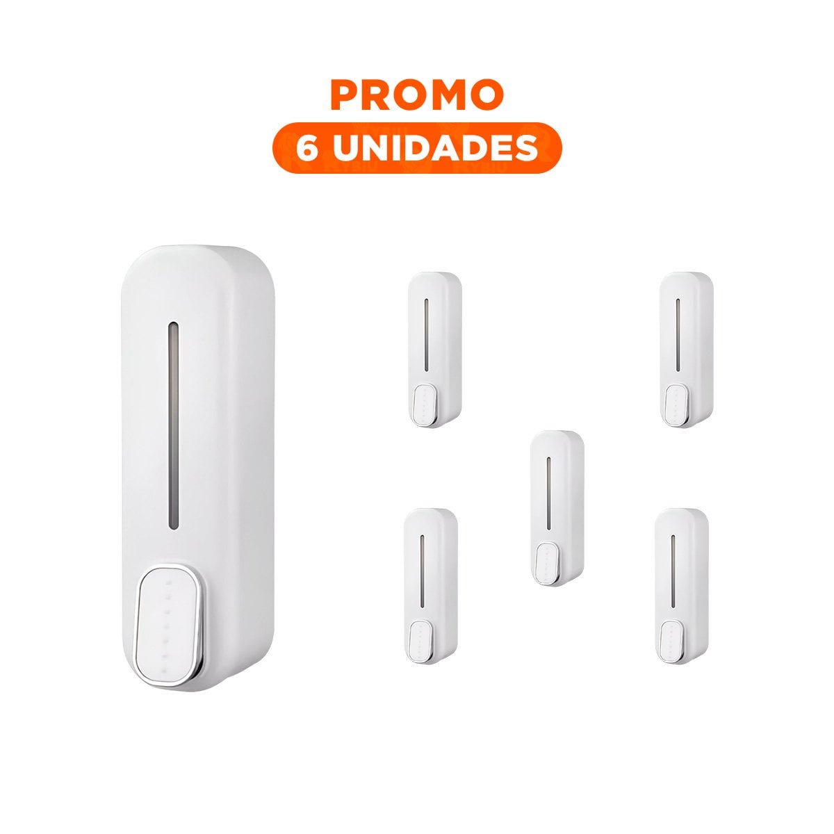 PACK6 FRASCO DE JABON MANUAL 300ML PLASTICO FIRME BLANCO HOGAR - 1