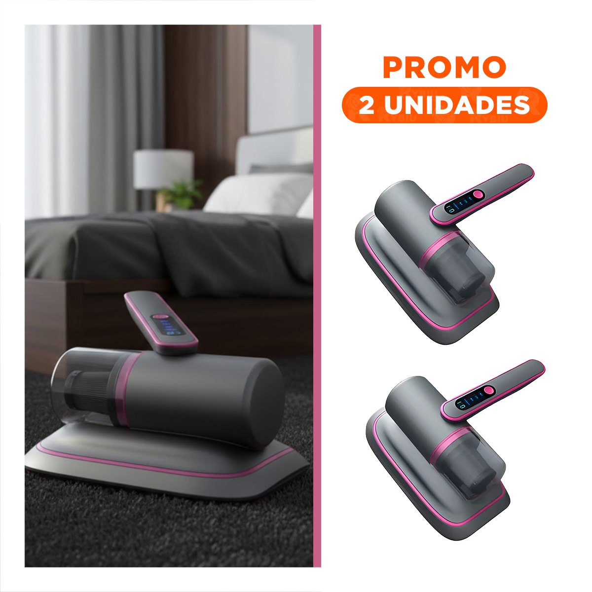 PACK2 UNIDAD COMPACTA PARA ACAROS EN PLOMO Y FUCSIA PARA RUTINAS DE LIMPIEZA - 1