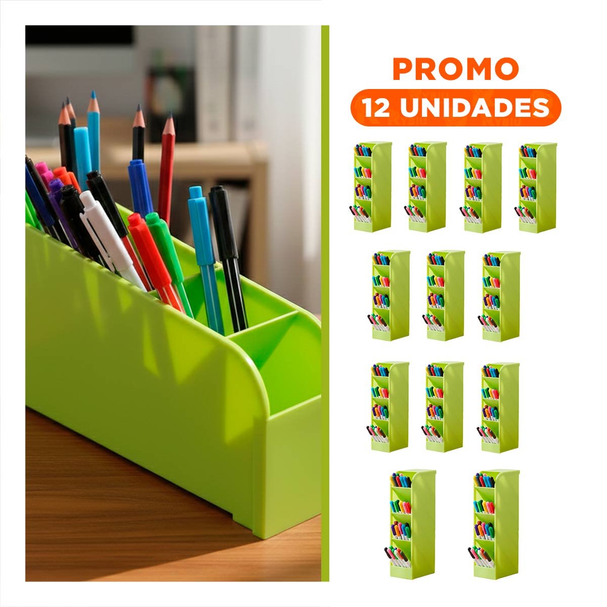 PACK12 ESTRUCTURA CON DISTRIBUCION ABIERTA Y COLOR VERDE Y+REGALO STICKER - 1