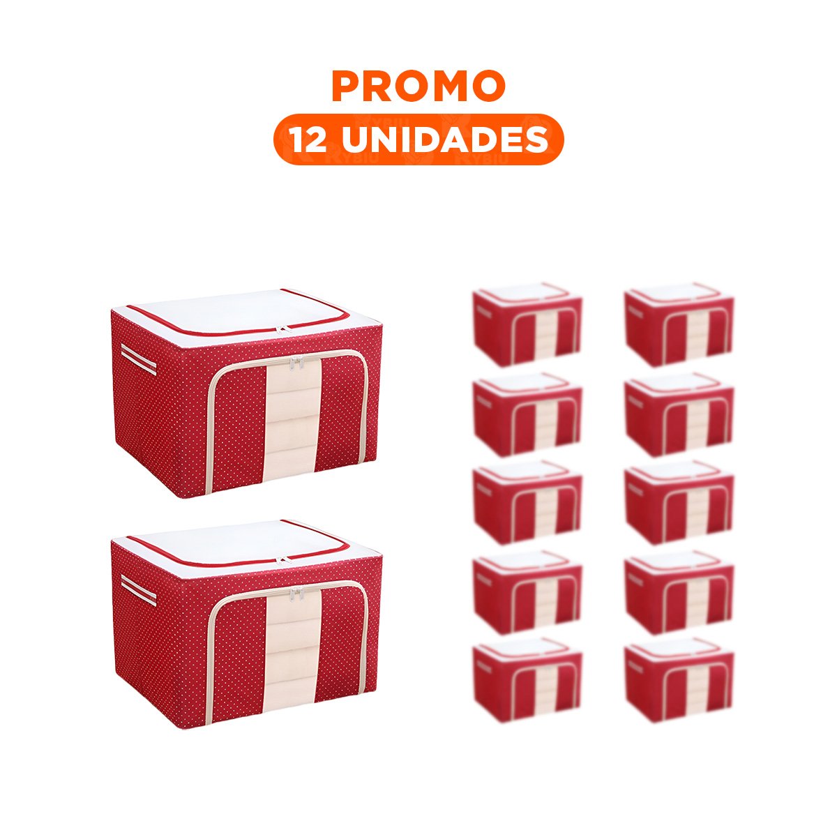 PACK12 BAUL PLEGABLE DE ORDEN PARA CASA CON USO DIARIO Y ESPACIOS CLAROS Y+REGALO STICKER - 1