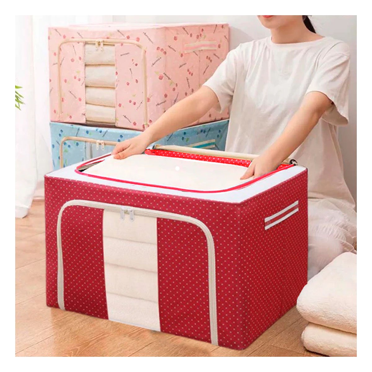 PACK12 BAUL PLEGABLE DE ORDEN PARA CASA CON USO DIARIO Y ESPACIOS CLAROS Y+REGALO STICKER - 3