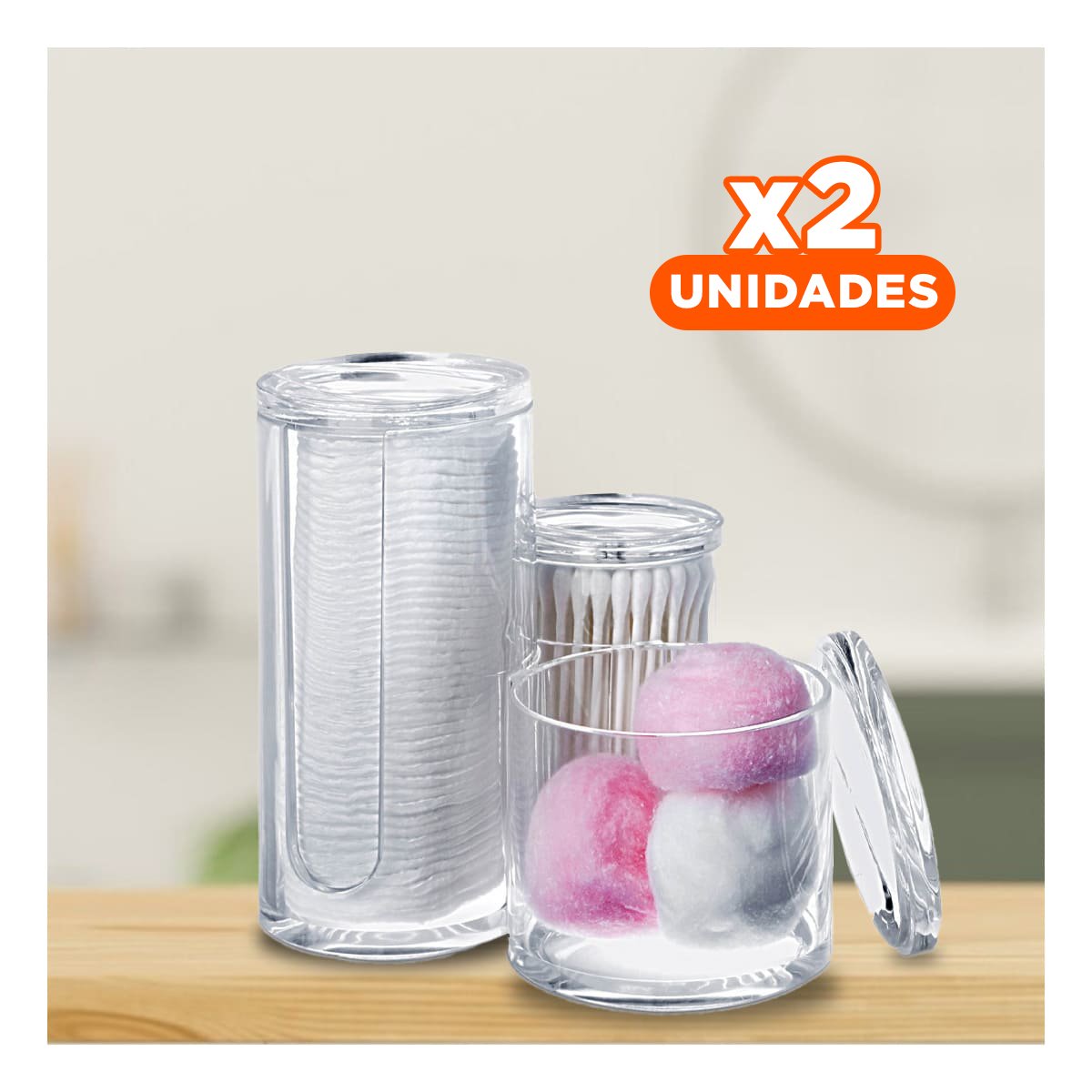 PACK2 SISTEMA TUBULAR ACRILICO CON 3 ESPACIOS Y TAPA EL HOGAR TRANSPARENTE Y+REGALO STICKER - 1