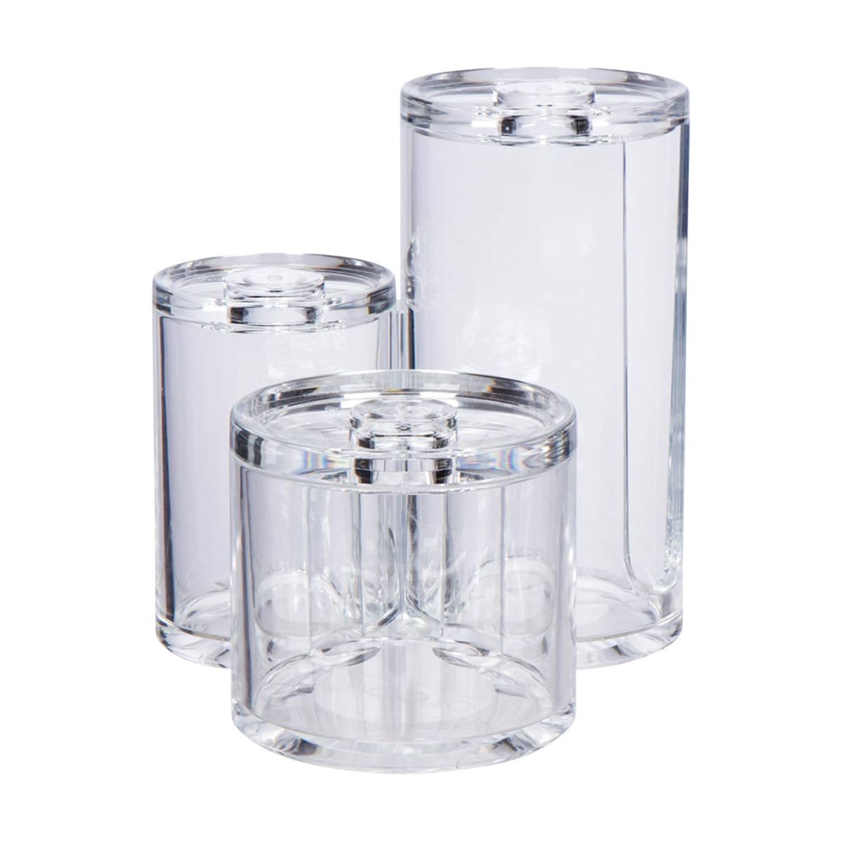 PACK2 SISTEMA TUBULAR ACRILICO CON 3 ESPACIOS Y TAPA EL HOGAR TRANSPARENTE Y+REGALO STICKER - 2