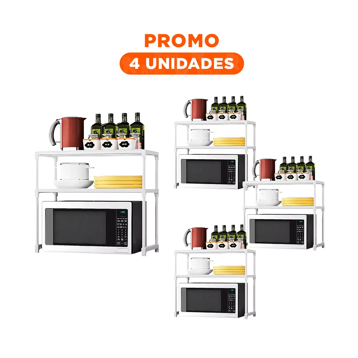 PACK4 RACK AUXILIAR 2 NIVELES BLANCO ELEGANTE Y DURADERO Y+REGALO STICKER - 1