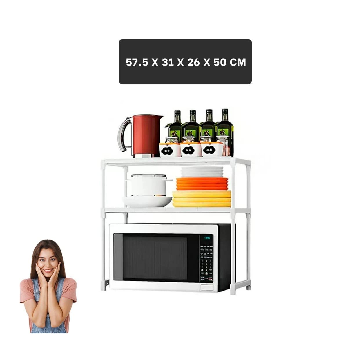 PACK4 RACK AUXILIAR 2 NIVELES BLANCO ELEGANTE Y DURADERO Y+REGALO STICKER - 4