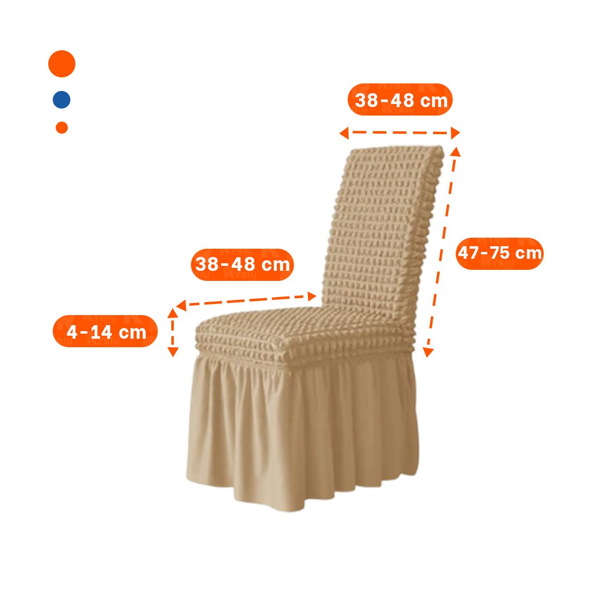 CUBIERTA ELASTICA CON RELIEVE CUADRADO PARA SILLA EN COLOR MARRON CLARO Y+POST IT - 4
