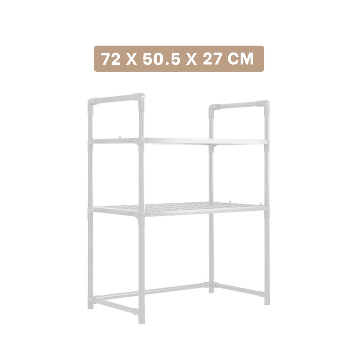 ANAQUEL PARA ORGANIZAR MICROONDAS DE 2 NIVELES CON ASAS BLANCO PARA CASA YREGALO STICKER - 4