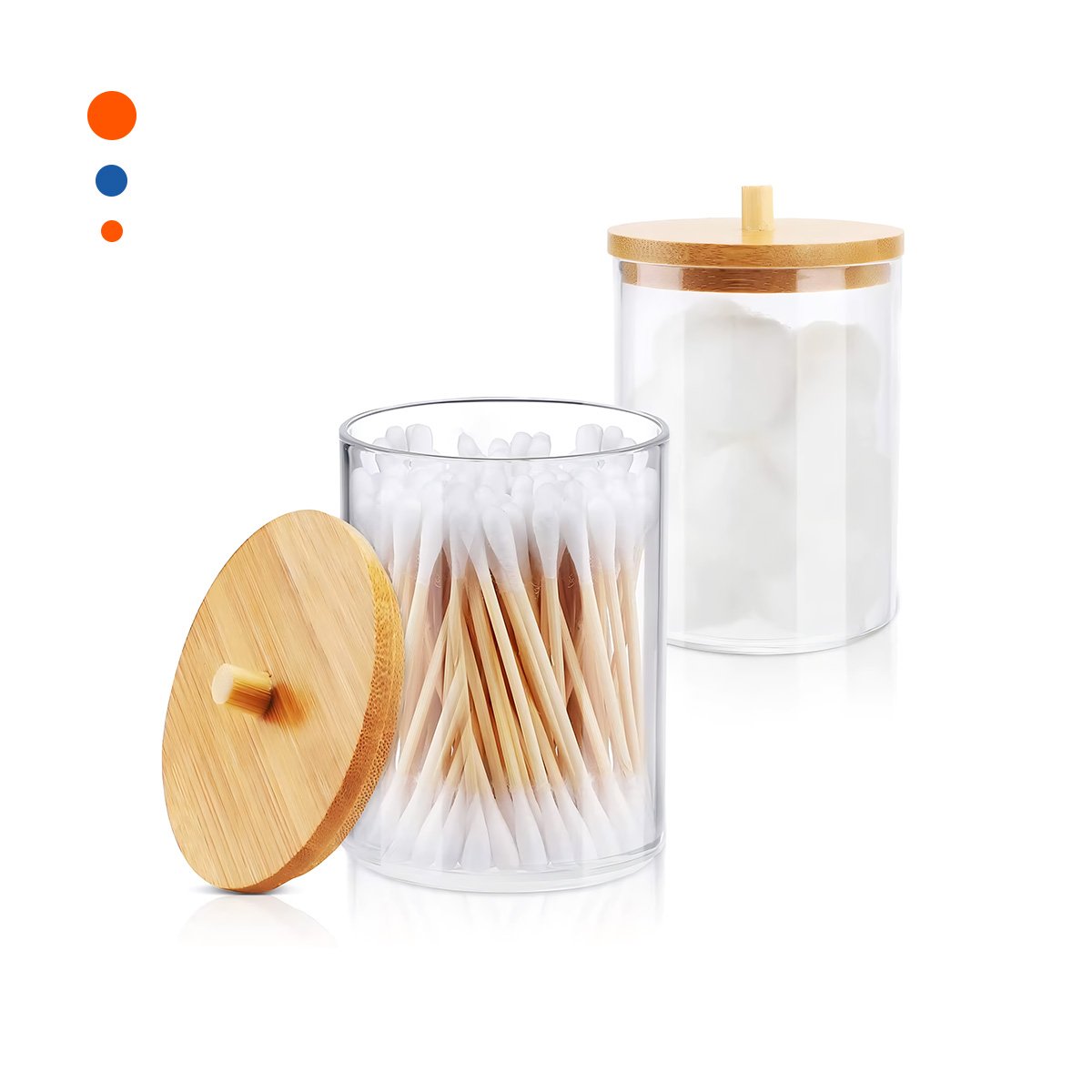 PACK2 ENVASE ACRILICO CON TAPA DE MADERA 7X11CM TRANSPARENTE PRACTICO PLUS YREGALO STICKER - 2