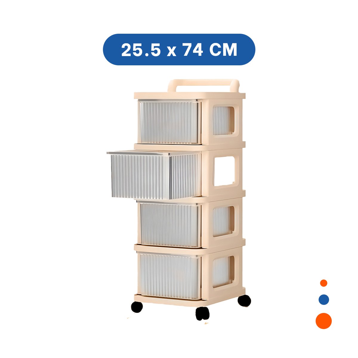 PACK4 ESTACION DE ALMACENAJE CON CAJONES 4 NIVELES Y ASA BEIGE CLARO COMPACTO Y+PAPEL REGALO - 4
