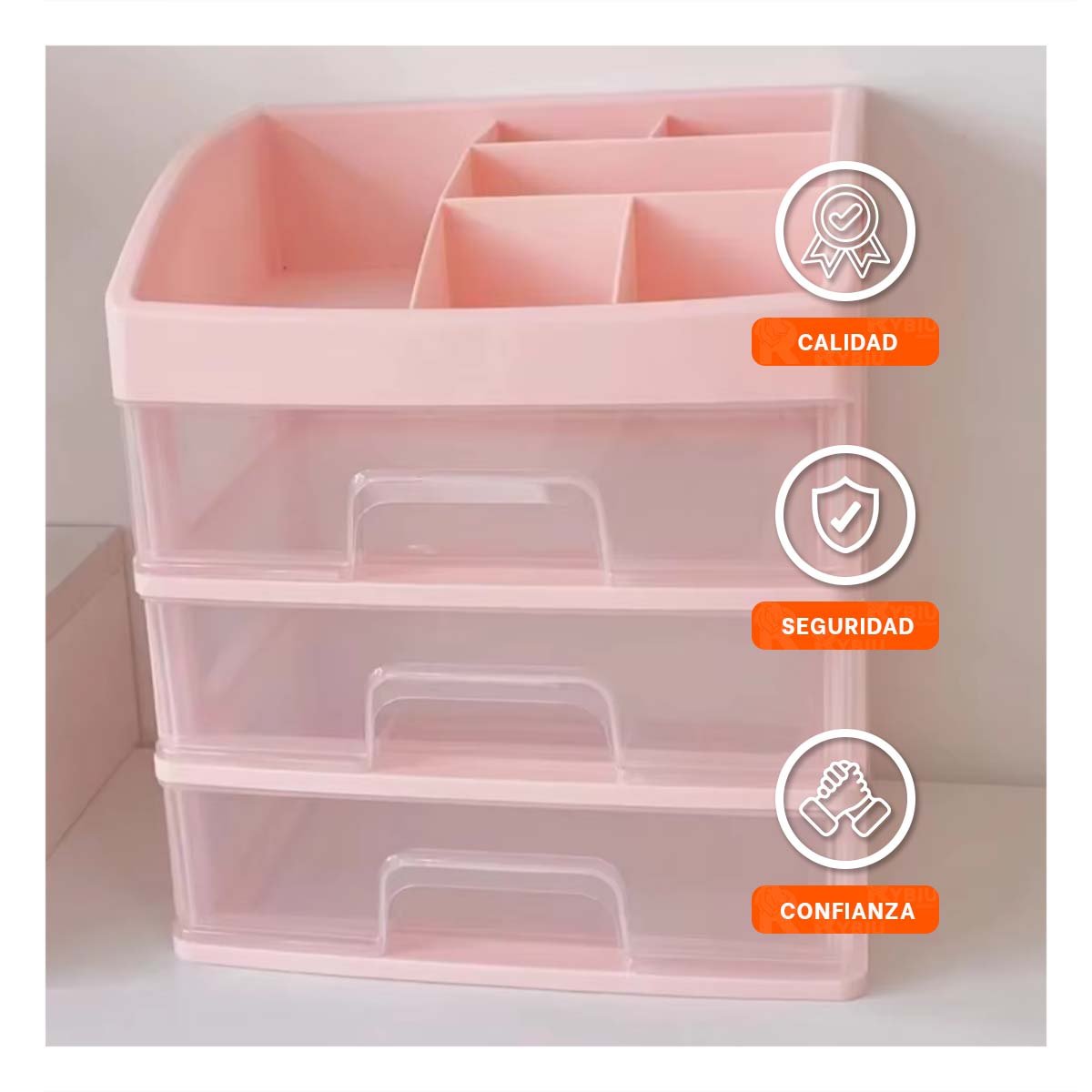 CAJONERA FUNCIONAL PARA PAPELERIA EN AREA DE TRABAJO BLANCA Y+LIGAS REGALO - 2