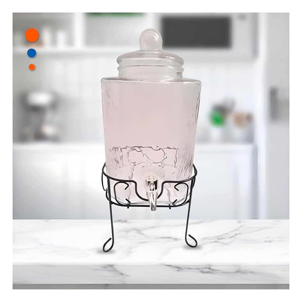 PACK2 ARTICULO DE BEBIDA TRANSPARENTE 6L CON BASE METALICA PARA USO EN CASA - 3