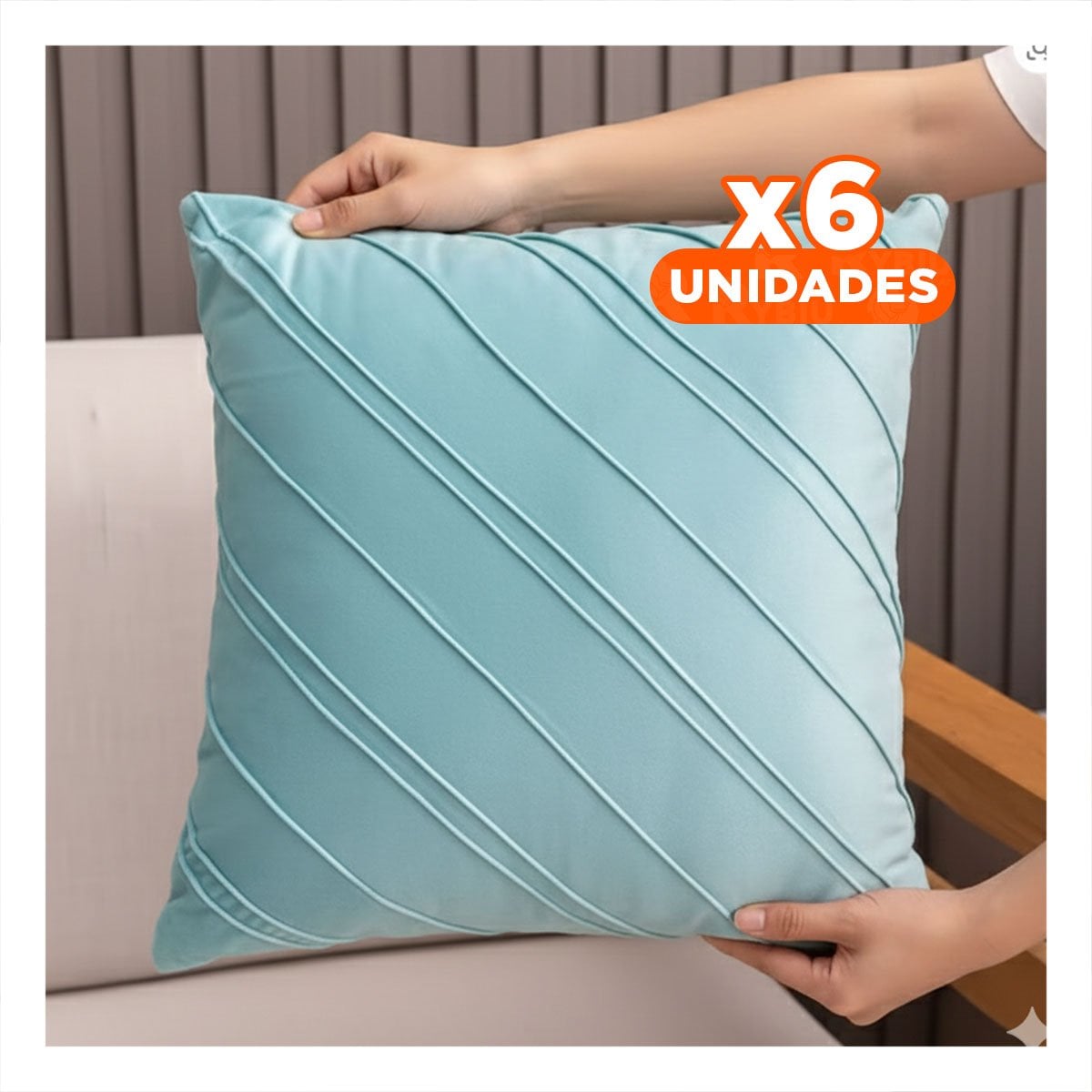 PACK6 FORRO DE TERCIOPELO CELESTE CLARO CON RAYAS DIAGONALES BIEN DEFINIDAS YREGALO STICKER - 1
