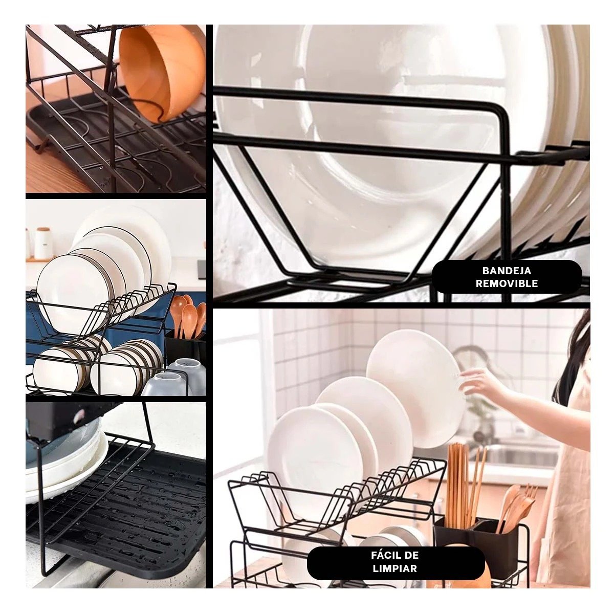 PACK4 SISTEMA DE COCINA NEGRO CON AREA COMPLETA DE SECADO Y+REGALO STICKER - 2