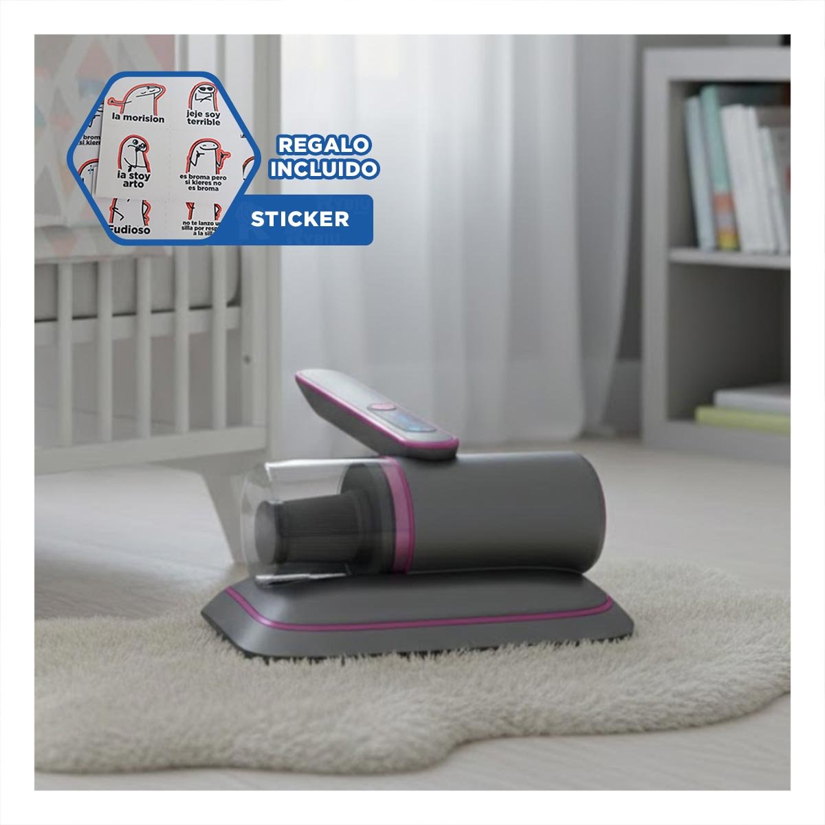 SISTEMA PARA ACAROS COLOR PLOMO Y FUCSIA CON USO DOMESTICO CONTINUO YREGALO STICKER - 1