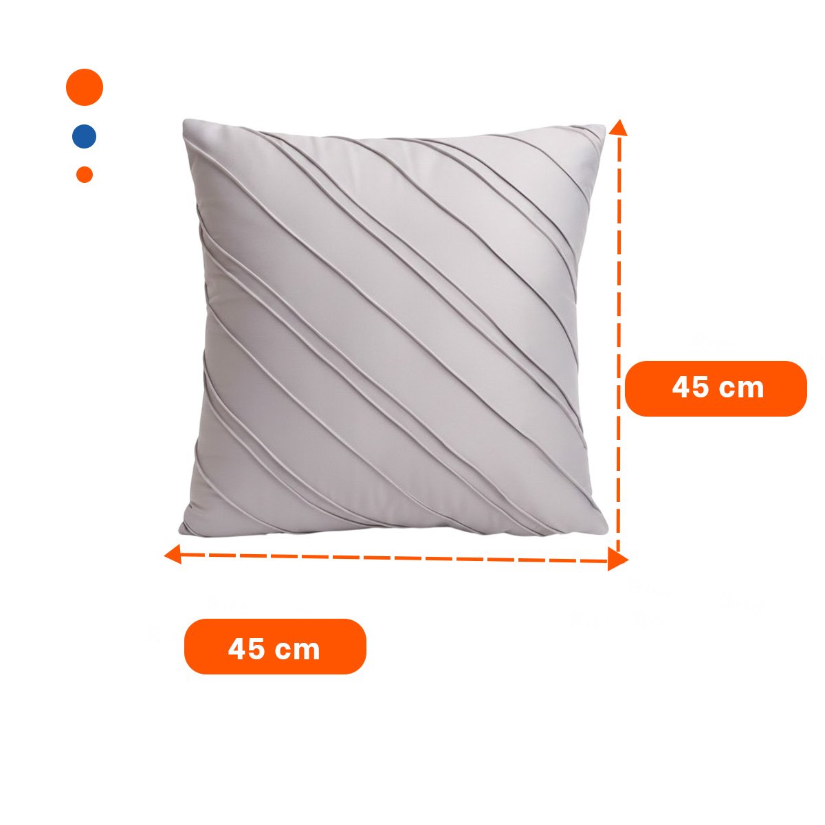 PACK2 FUNDA PARA ALMOHADA CON TERCIOPELO Y DIAGONALES DE COLOR PLOMO CLARO Y+PAPEL REGALO - 4