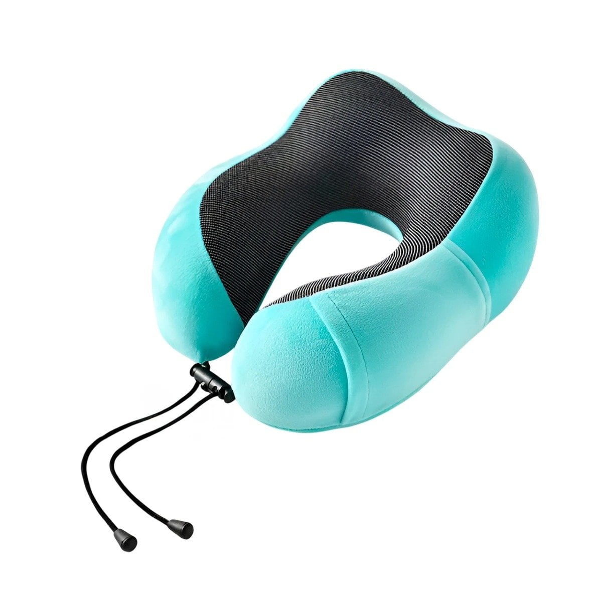 COJIN DE CUELLO ERGONOMICO CON ESPUMA DE MEMORIA CELESTE CLARO YPAPEL REGALO - 1
