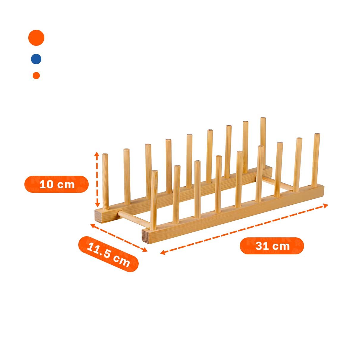 PACK4 ORGANIZADOR RECTANGULAR DE BAMBU CON OCHO DIVISIONES UTILES PARA ESCRITORIO COLOR MADERA - 4