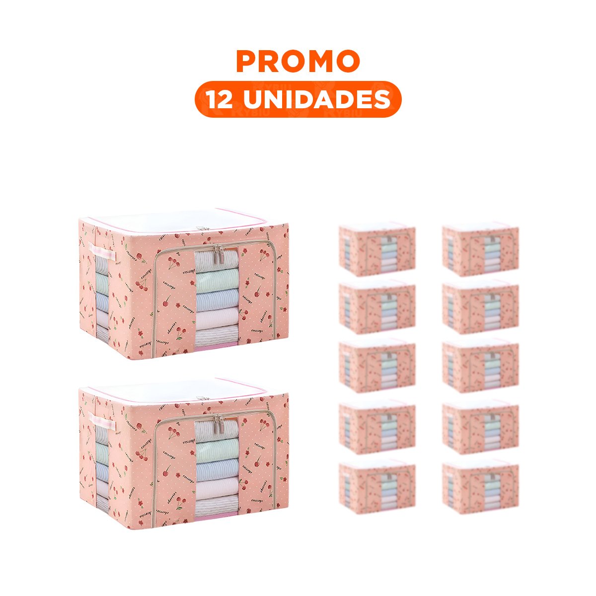 PACK12 COFRE PLEGABLE PARA CASA CON ORGANIZACION SENCILLA Y ENFOQUE DECORATIVO Y+REGALO STICKER - 1