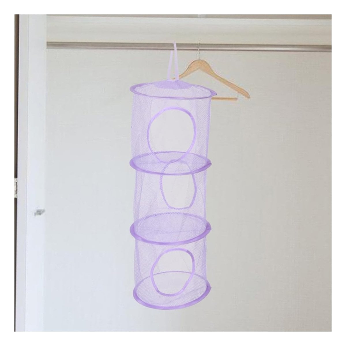 PACK6 UNIDAD COLGANTE TIPO RED 3 NIVELES MORADO MODERNA PARA ROPA Y+PAPEL REGALO - 2