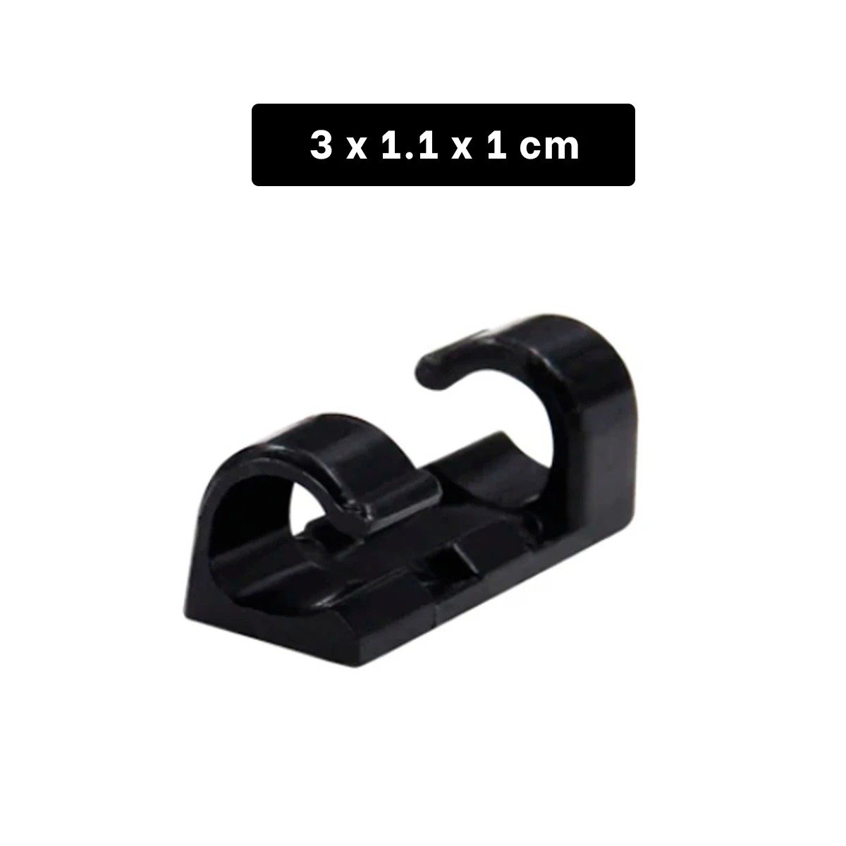 PACK12 FIJADORES PARA GESTION DE CABLES CON SET COLOR NEGRO DE 16 PIEZAS Y+REGALO STICKER - 4