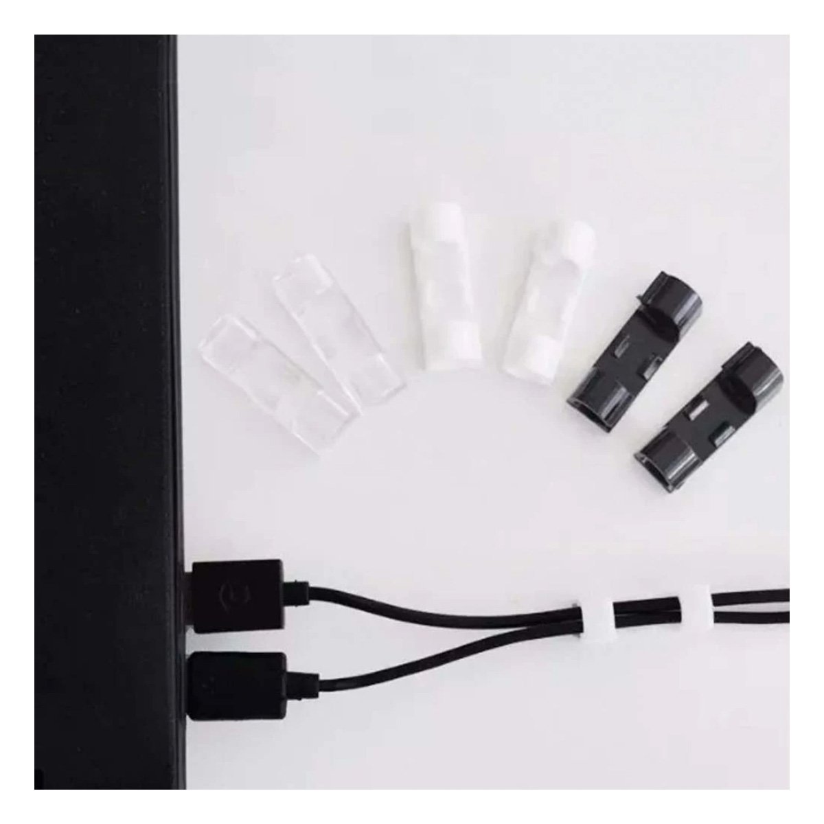 PACK12 FIJADORES PARA GESTION DE CABLES CON SET COLOR NEGRO DE 16 PIEZAS Y+REGALO STICKER - 5
