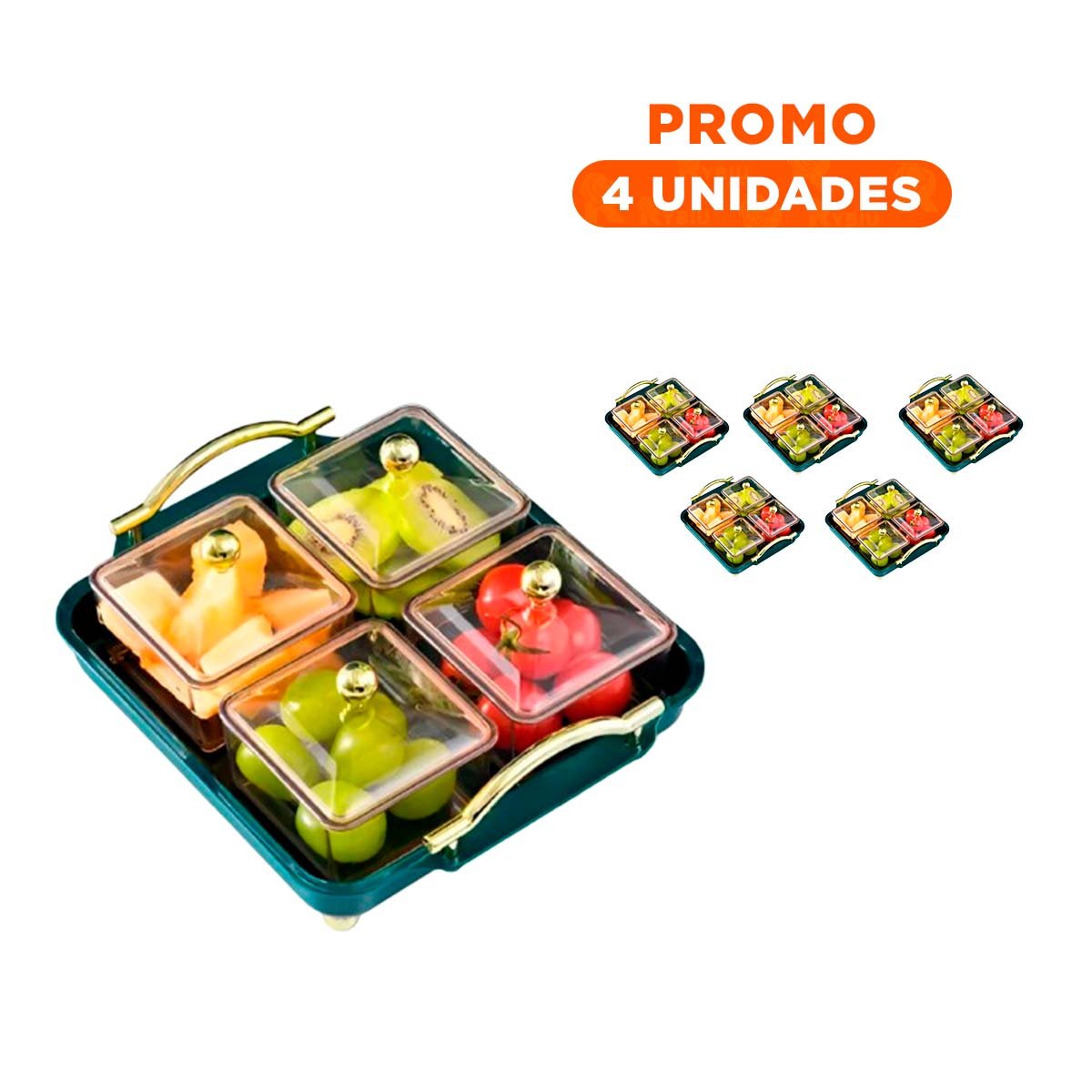 PACK4 GRUPO DE 4 ORGANIZADORES VERDE CON BANDEJA DISENO FINO PARA ORDENAR CASA Y+REGALO STICKER - 1