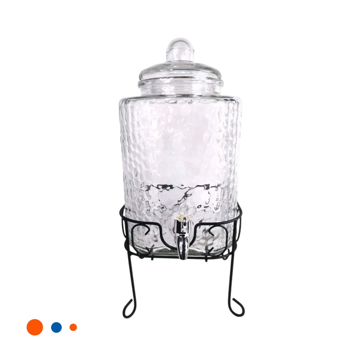 ACCESORIO DE BEBIDA TRANSPARENTE 6L CON BASE METALICA PARA MESA FAMILIAR Y+PAPEL REGALO - 1