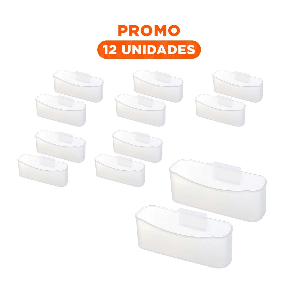 PACK12 ORGANIZADOR MULTIUSO TRANSPARENTE PARA ESPACIOS DOMESTICOS Y+REGALO STICKER - 1