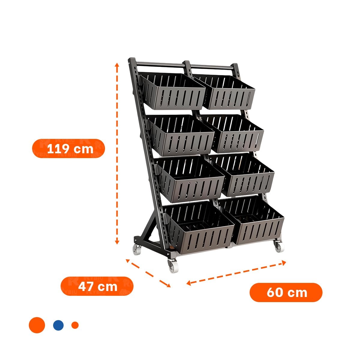 PACK2 MUEBLE ORGANIZADOR CON 4 NIVELES Y 8 BANDEJAS PARA CASA PRACTICA NEGRO YPAPEL REGALO - 4