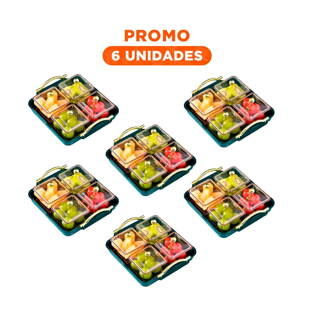 PACK6 JUEGO ELEGANTE ORGANIZADORES CON BANDEJA VERDE 4 PIEZAS LINEA PRACTICA HOGAR - 1