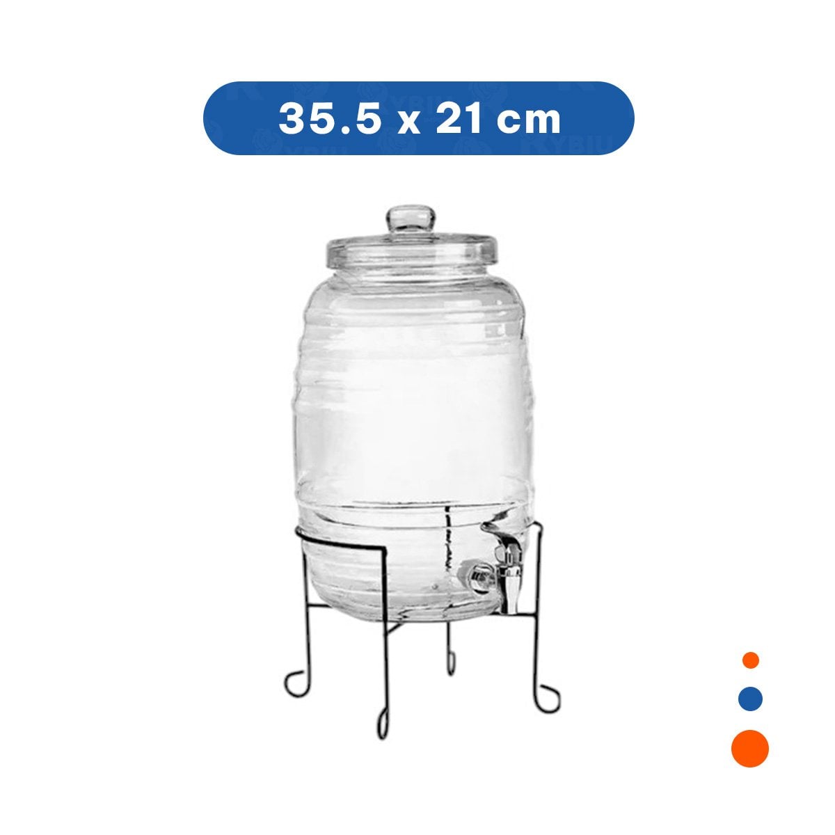 MODULO DE BEBIDAS 10L CON BASE METALICA Y TAPA CHUPON TRANSPARENTE CELESTE YLIGAS REGALO - 4