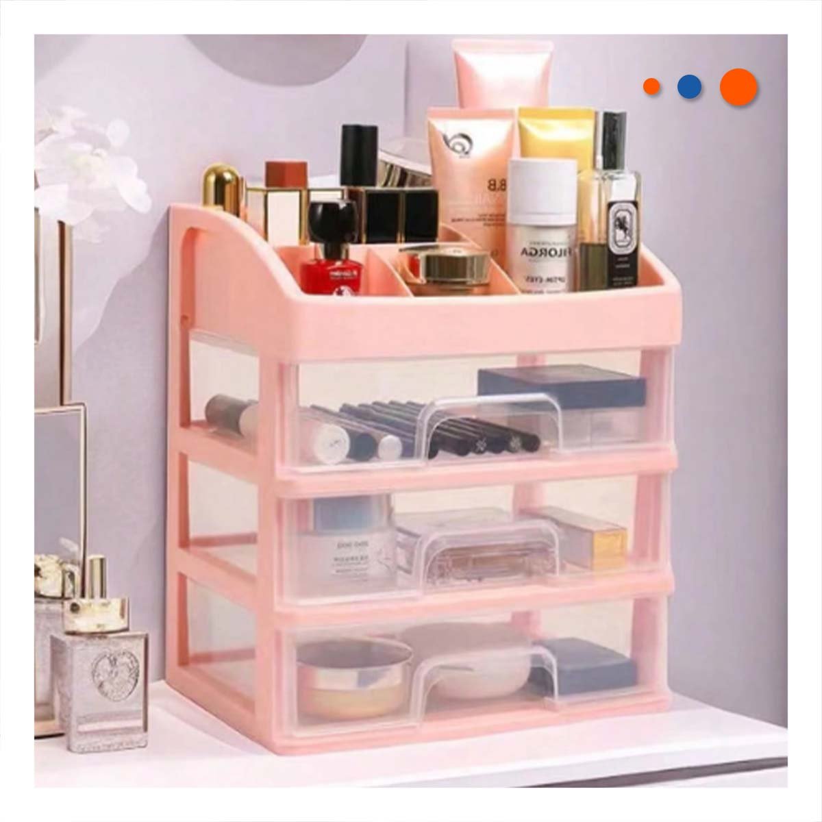 PACK4 ORGANIZADOR BLANCO CON DISTRIBUCION MIXTA DE CAJONES Y DIVISIONES Y+PAPEL REGALO - 2