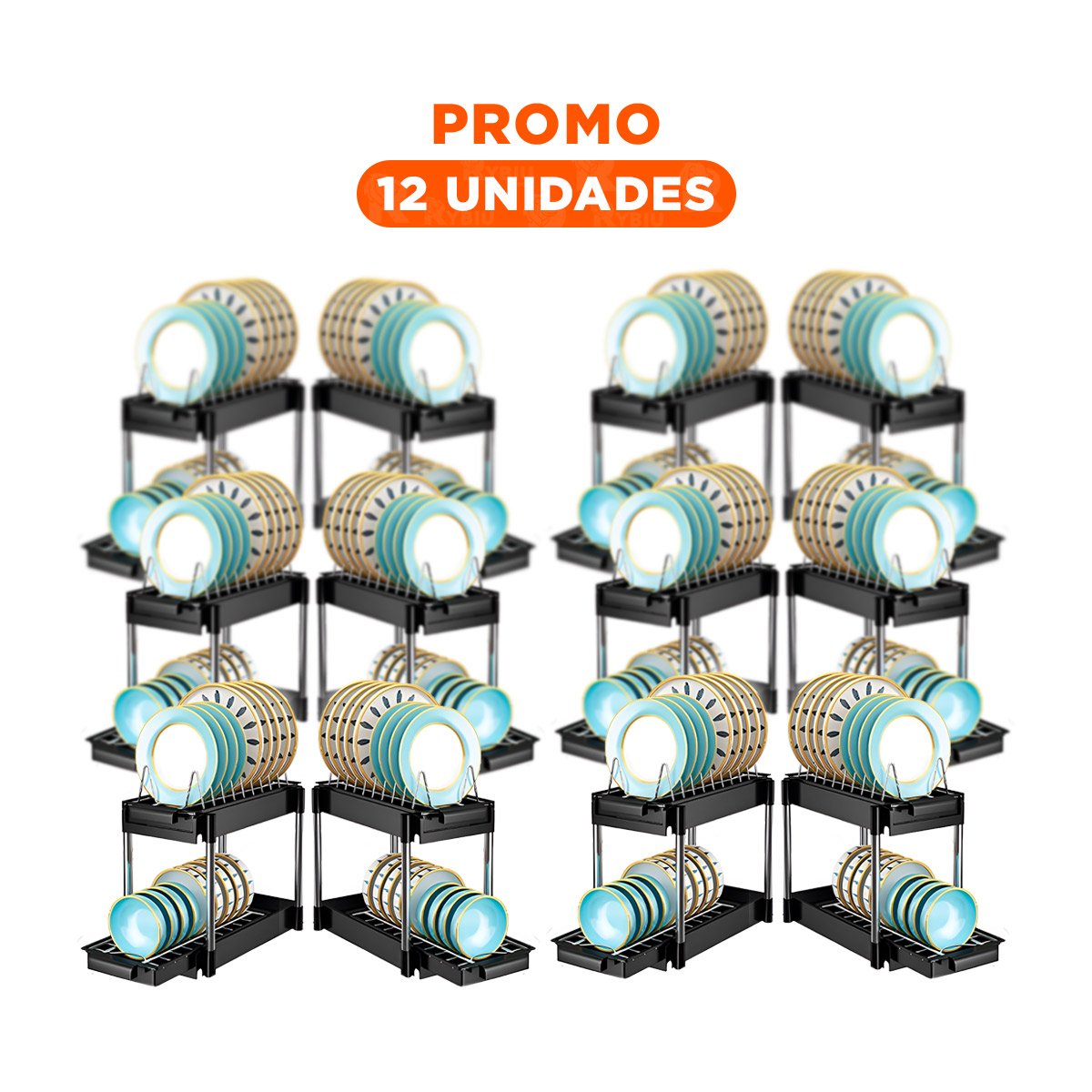 PACK12 FORMATO COMPACTO NEGRO 2 NIVELES CON 2 CAJONES DESLIZABLES PARA ORDEN Y+REGALO STICKER - 1