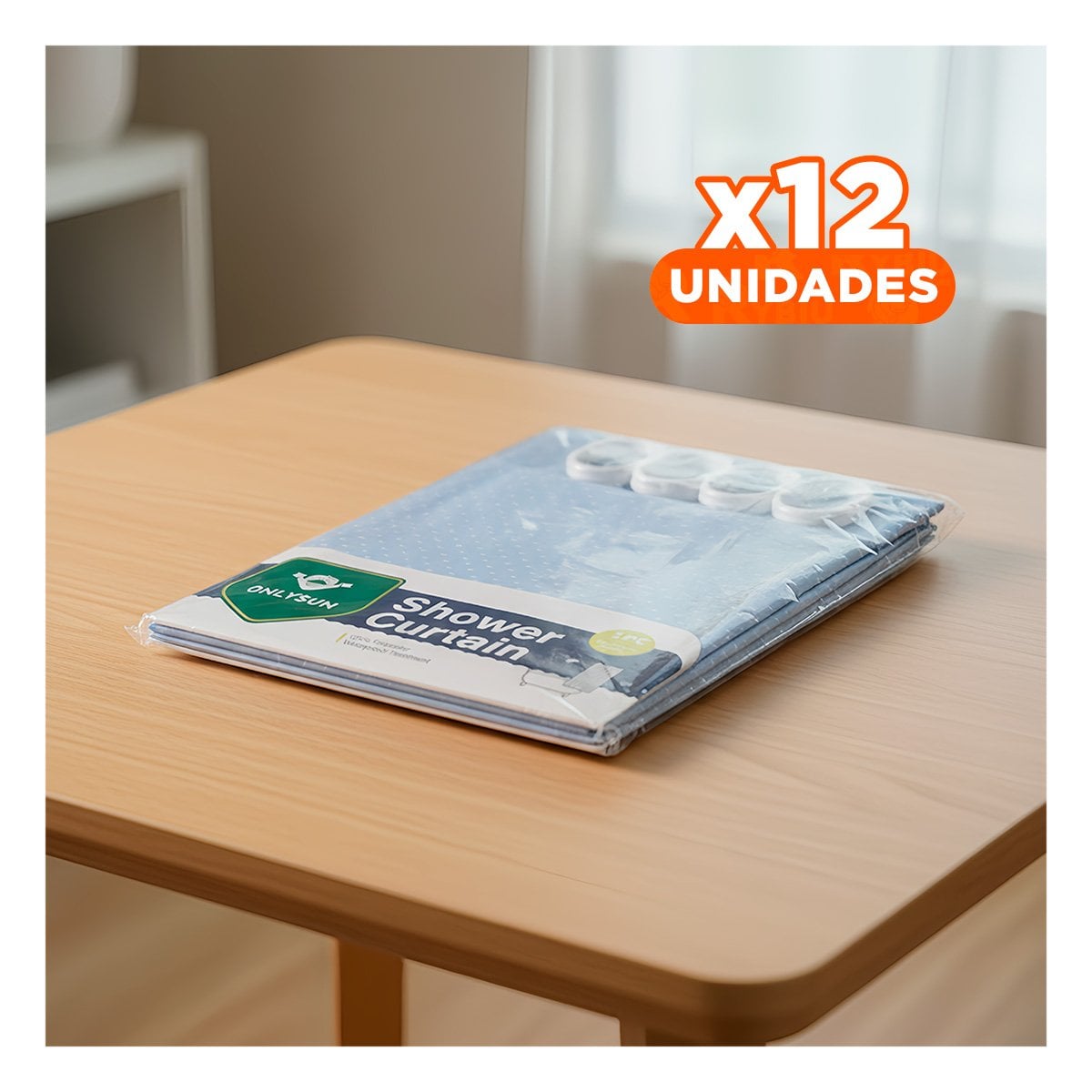 PACK12 PROTECCION APLICADA A DUCHA CON PATRON TRIANGULOS Y CELESTE 180X180CM - 1