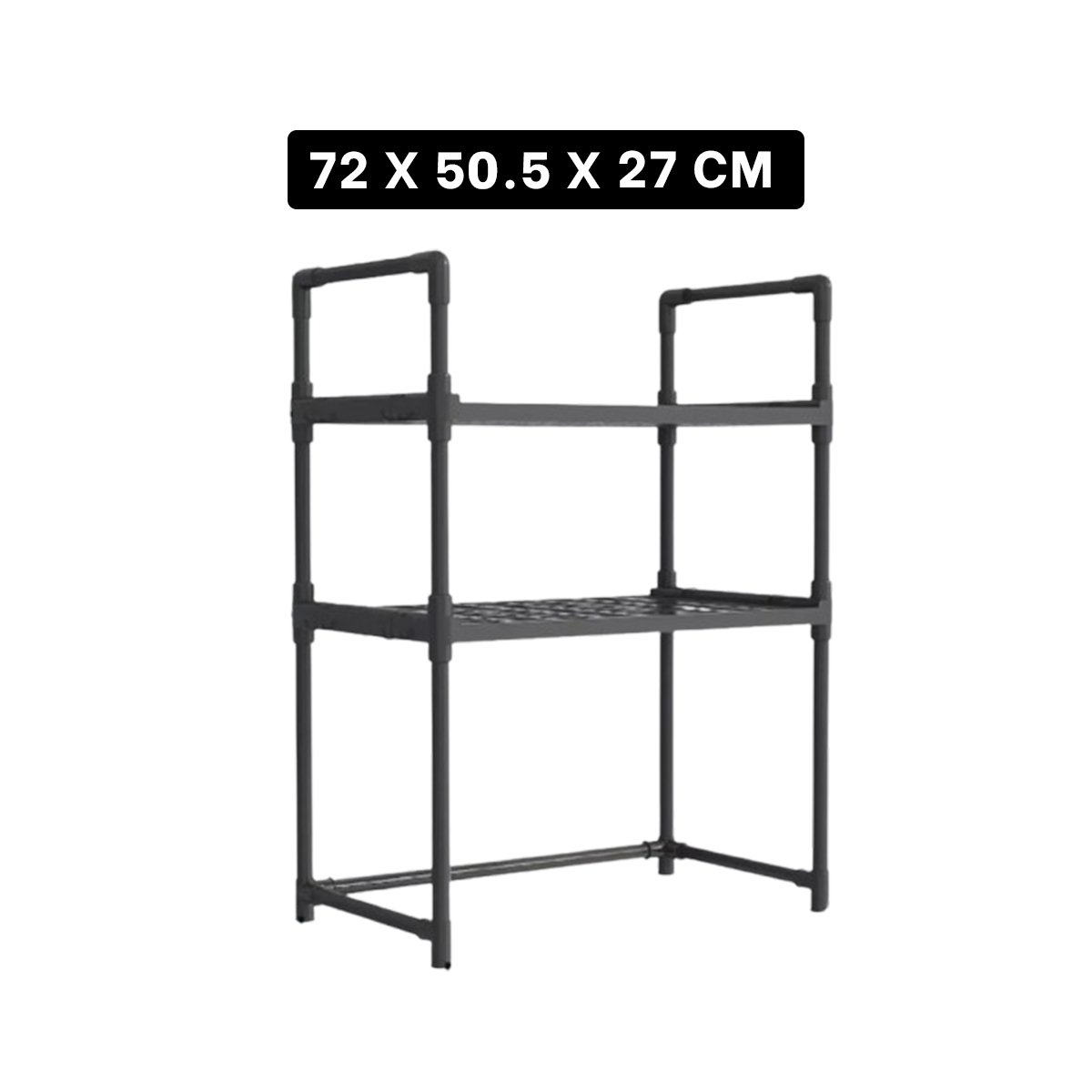 REPISA METALICA ORGANIZADOR MICROONDAS 2 NIVELES CON ASAS NEGRO ELEGANTE Y+REGALO STICKER - 4