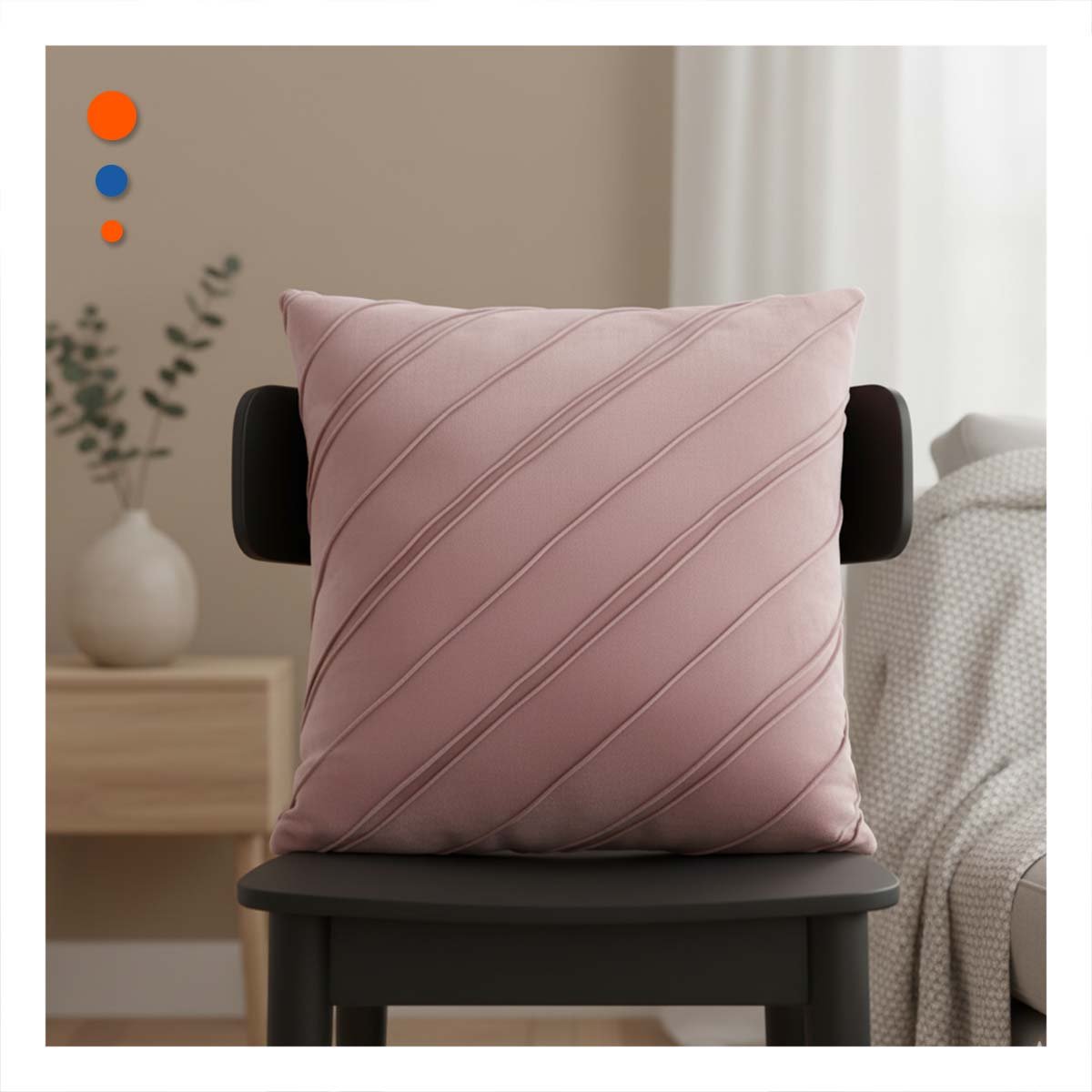 CUBIERTA PENSADA PARA ALMOHADA CON SUPERFICIE DE TERCIOPELO Y TONO ROSADO CLARO YSTICKY - 3