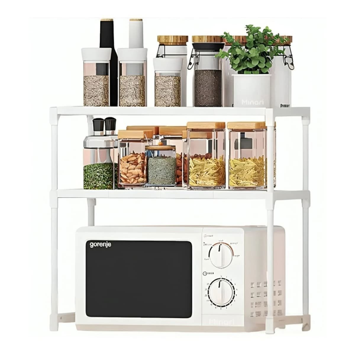 PACK4 RACK MODULAR 2 NIVELES BLANCO COMPACTO Y PRACTICO YPAPEL REGALO - 3