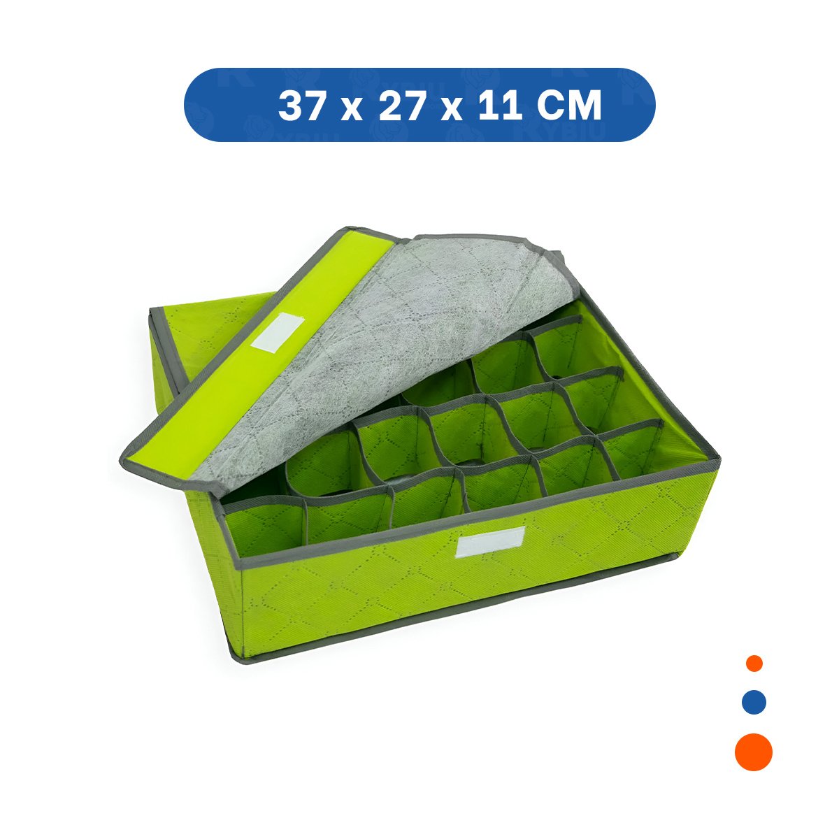 PACK12 ESTUCHE TEXTIL PARA ROPA INTERIOR 24 DIVISIONES VERDE HOGAR EXTRA Y+PAPEL REGALO - 4